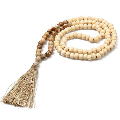 Sandstone Deserts Mala Meditation Necklace - Tree Treasures