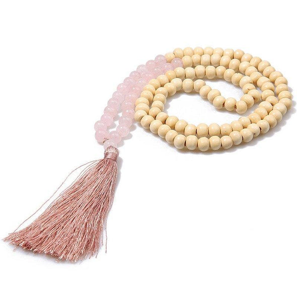 Rose Pink Mala Meditation Necklace - Tree Treasures